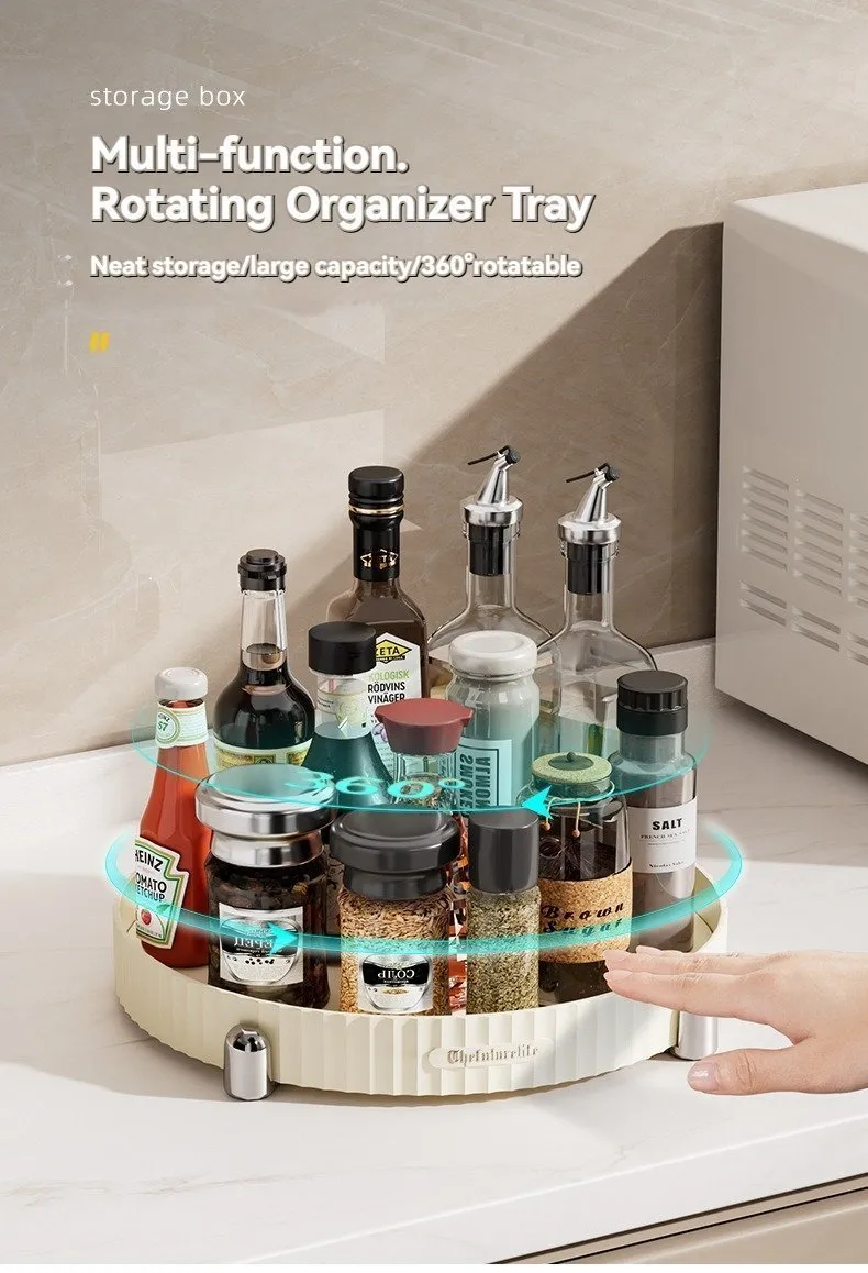 Wholesale Double deck kitchen spice bottle storage box - rotatable