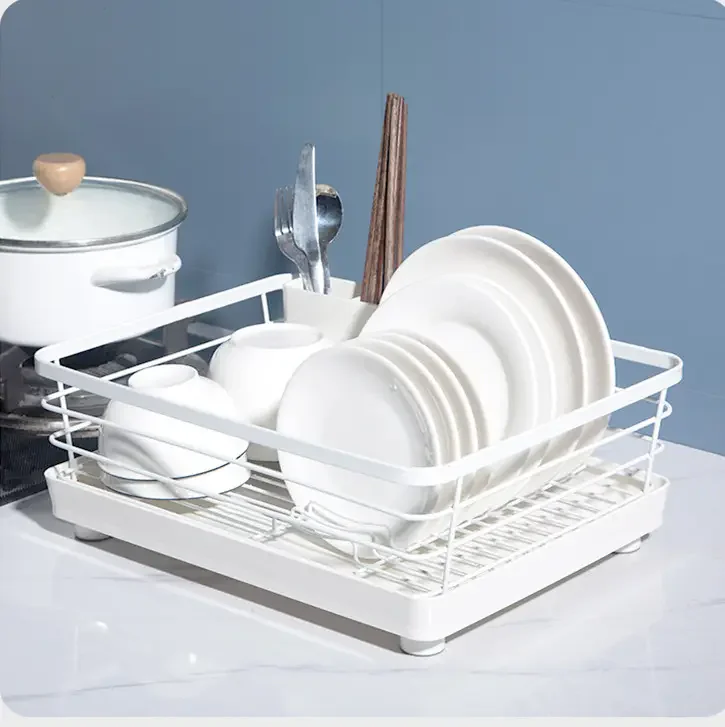 Dish drainer kitchen storage plate organizer Space Saving Dish Rack ...